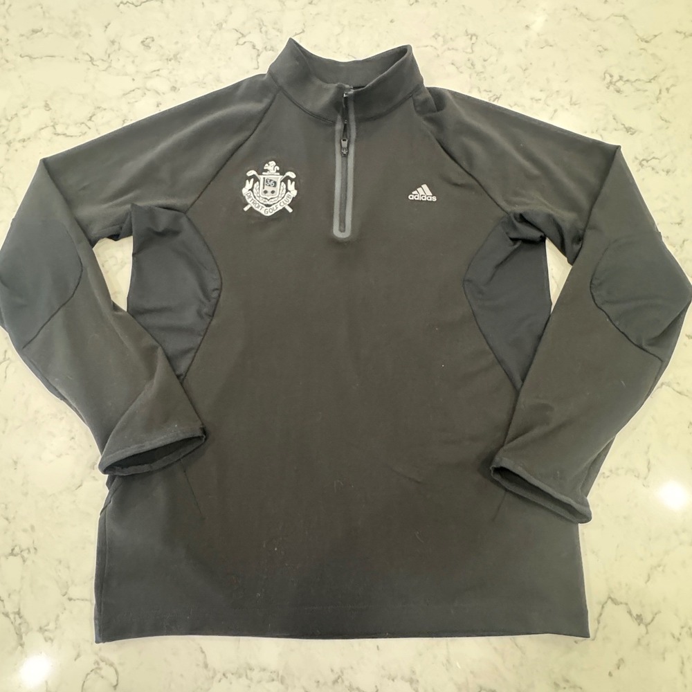 Adidas Detroit Golf Club Quarter Zip Pullover Black Mens Size Small Mock Neck